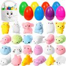 24Pcs Prefilled Easter Eggs with Mochi Squishy Toys