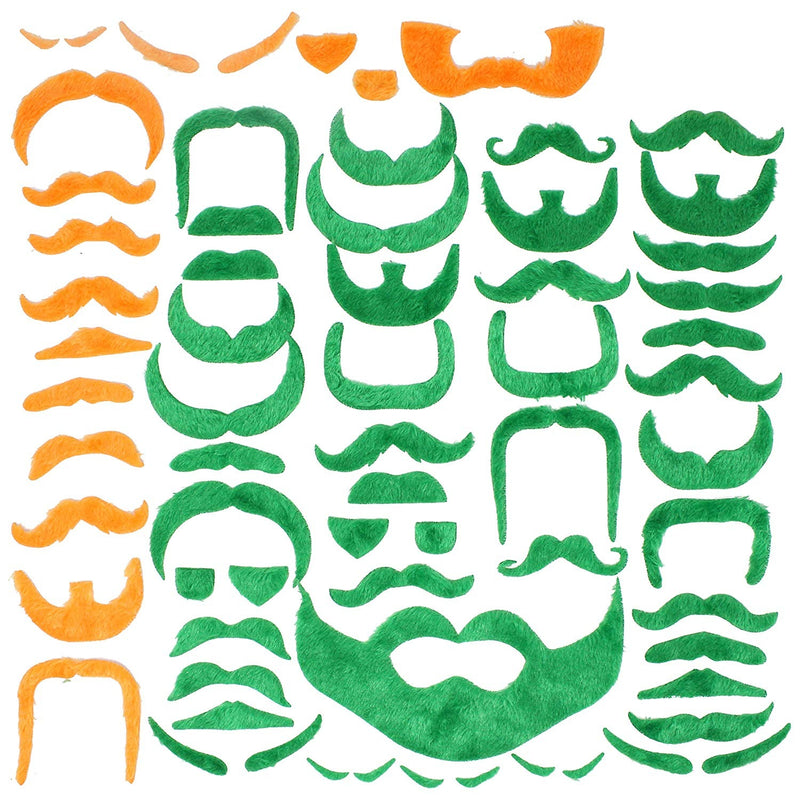 St. Patrick's Day Fake Mustache Set, 60pcs