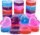 28Pcs Heart Shaped Slime with Valentines Day Cards for Kids-Classroom Exchange Gifts