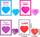 28Pcs Heart Shaped Slime with Valentines Day Cards for Kids-Classroom Exchange Gifts