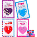 28Pcs Heart Shaped Slime with Valentines Day Cards for Kids-Classroom Exchange Gifts