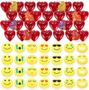 28Pcs Iconic Expression Eraser Filled Hearts Set with Valentines Day Cards for Kids-Classroom Exchange Gifts