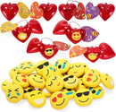 28Pcs Iconic Expression Eraser Filled Hearts Set with Valentines Day Cards for Kids-Classroom Exchange Gifts