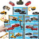 28Pcs Kids Valentines Cards with DieCast City Vehicles Toys-Classroom Exchange Gifts
