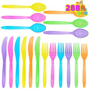 288Pcs Neon Hard Plastic Cutlery