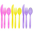 288Pcs Neon Hard Plastic Cutlery