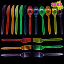288Pcs Neon Hard Plastic Cutlery