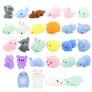28Pcs Mochi Squishy Toys Prefilled Hearts with Kids Valentines Cards