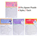 28Pcs Animal Jigsaw Puzzle Set with Valentines Day Cards for Kids-Classroom Exchange Gifts