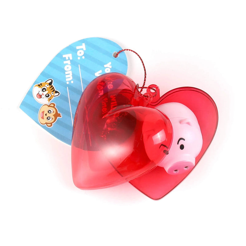 28Pcs Animal Pull Back Cars Filled Hearts with Valentines Day Cards for Kids-Classroom Exchange Gifts