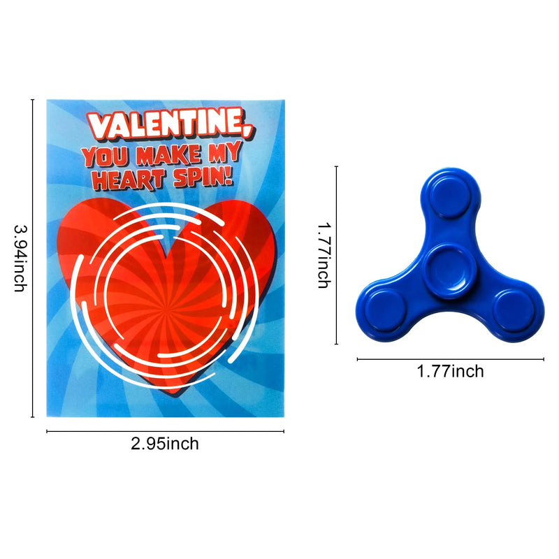 28Pcs Spinner with Valentines Day Cards for Kids-Classroom Exchange Gifts