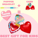 28Pcs Filled Heart with Bracelet and Valentines Day Cards for Kids-Classroom Exchange Gifts