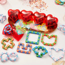 28Pcs Filled Hearts with Snake Cube and Valentines Day Cards for Kids-Classroom Exchange Gifts