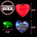 28Pcs Finger Light LED Heart Shell Filled Hearts with Valentines Day Cards for Kids-Classroom Exchange Gifts