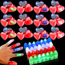 28Pcs Finger Light LED Heart Shell Filled Hearts with Valentines Day Cards for Kids-Classroom Exchange Gifts