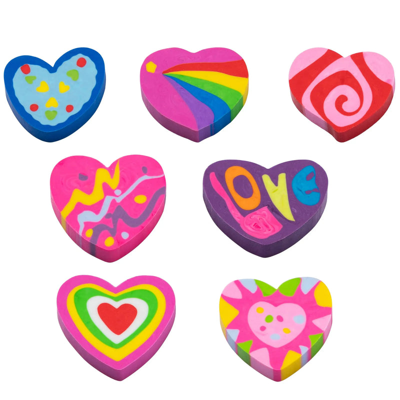 28Pcs Heart Erasers with Valentines Day Cards for Kids-Classroom Exchange Gifts