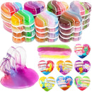 28Pcs Heart Multicolor Slime with Stickers