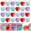28Pcs Heart Shape push bubble with Valentines Day Cards for Kids-Classroom Exchange Gifts