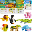 28Pcs Animal Building Blocks with Kids Valentines Cards