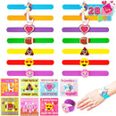 28Pcs Kids Valentines Cards with Charm Slap Bracelet-Classroom Exchange Gifts