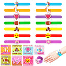 28Pcs Kids Valentines Cards with Charm Slap Bracelet-Classroom Exchange Gifts