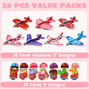 28Pcs Kids Valentines Cards with Foam Airplanes-Classroom Exchange Gifts