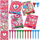 28Pcs Kids Valentines Cards with Heart-Shaped Crayons-Classroom Exchange Gifts