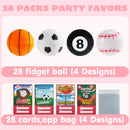 28Pcs Kids Valentines Cards with Mini Sport Balls-Classroom Exchange Gifts