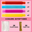 28Pcs Kids Valentines Cards with push bubble Tube-Classroom Exchange Gifts
