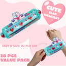 28Pcs Kids Valentines Cards with Slap Bracelet-Classroom Exchange Gifts