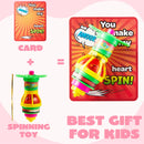 28pcs Light up Spinning Tops with Kids Valentines Exchange Cards