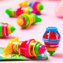 28pcs Light up Spinning Tops with Kids Valentines Exchange Cards