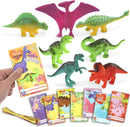 28Pcs Kids Valentines Day Card with Dinosaur Figure Toys-Classroom Exchange Gifts