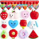 28Pcs Hearts Filled Mochi Squishy Toys with Kids Valentines Cards for Classroom Exchange