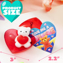 28Pcs Hearts Filled Mochi Squishy Toys with Kids Valentines Cards for Classroom Exchange