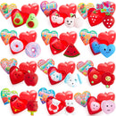 28Pcs Hearts Filled Mochi Squishy Toys with Kids Valentines Cards for Classroom Exchange