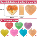 28Pcs Multicolor Glow in the Dark Slime Heart Cases and Stickers
