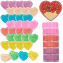 28Pcs Multicolor Glow in the Dark Slime Heart Cases and Stickers