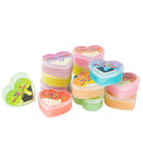 28Pcs Multicolor Glow in the Dark Slime Heart Cases and Stickers