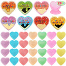 28Pcs Multicolor Glow in the Dark Slime Heart Cases and Stickers