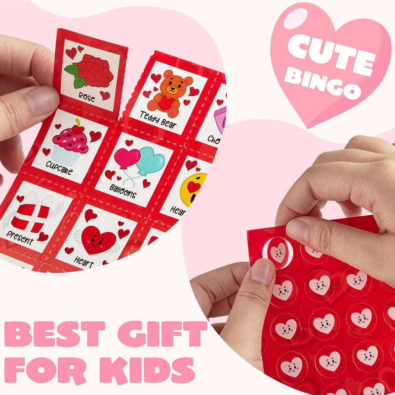 28Pcs Players Valentines Day Bingo Card for Kids and Adults