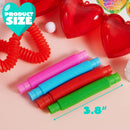28Pcs push bubble Tubes Heart Shell Filled Hearts with Valentines Day Cards for Kids-Classroom Exchange Gifts