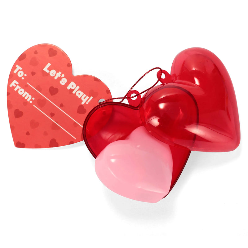 28Pcs Prefilled Hearts with Heart Pullback Cars and Valentines Day Cards for Kids-Classroom Exchange Gifts