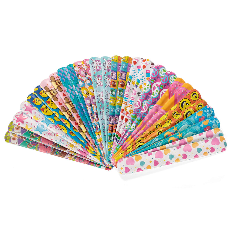 28Pcs Prefilled Hearts with Slap Bracelets and Valentines Day Cards for Kids-Classroom Exchange Gifts