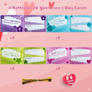 28Pcs Rainbow Spring with with Valentines Day Cards for Kids-Classroom Exchange Gifts