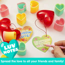 28Pcs Rainbow Springs Filled Hearts with Valentines Day Cards for Kids-Classroom Exchange Gifts