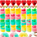 28Pcs Rainbow Springs Filled Hearts with Valentines Day Cards for Kids-Classroom Exchange Gifts