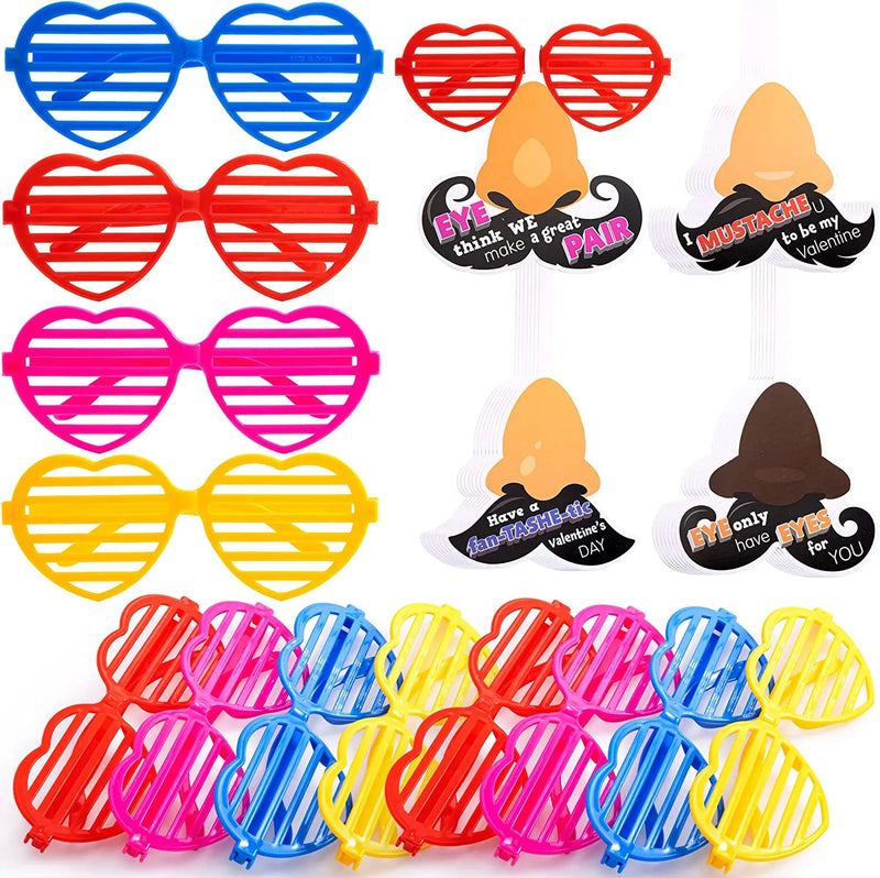 28Pcs Shutter Shade accessories with Valentines Day Cards for Kids-Classroom Exchange Gifts