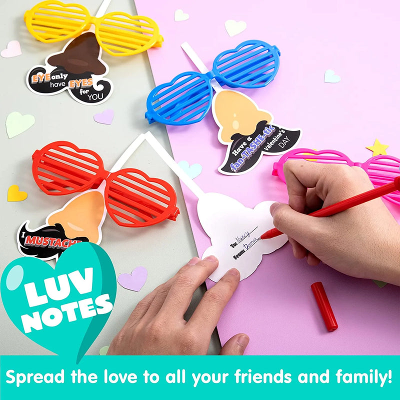 28Pcs Shutter Shade accessories with Valentines Day Cards for Kids-Classroom Exchange Gifts