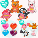 28Pcs Hearts Toys with Valentines Day Cards for Kids-Classroom Exchange Gifts